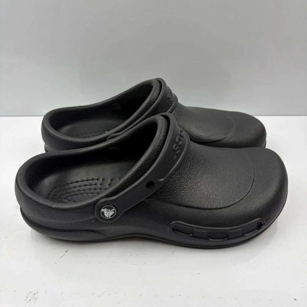 Crocs Bistro Work Clogs Black Slip Resistant Men's 9 Women's 11 Unisex EUC